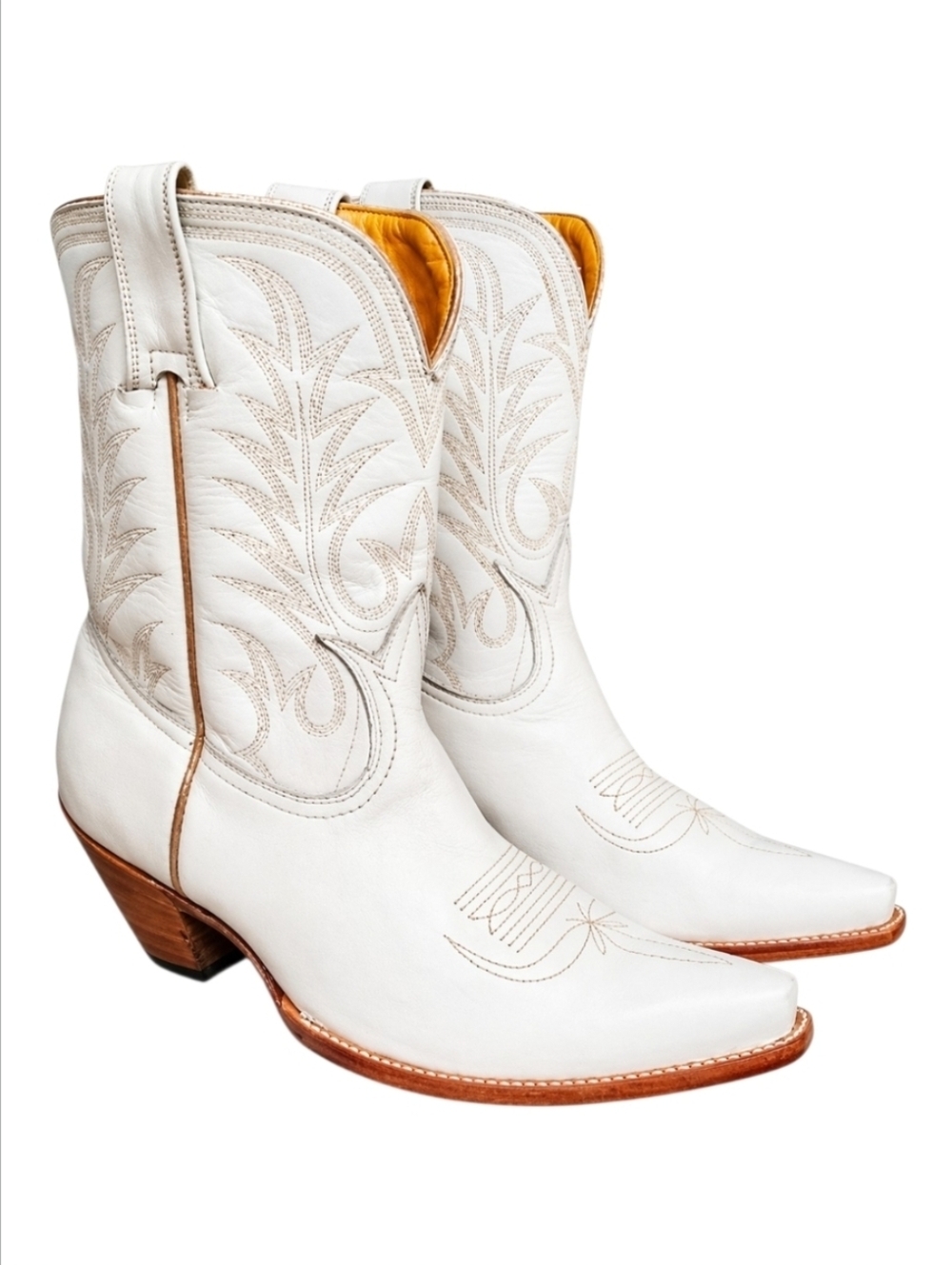 OLD GRINGO | White Leather Western Cowboy Boots Pointed Toe Size 8.5